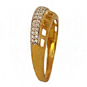 22 Kt   Yellow Gold Engagement Band Women's CZ Finger Ring Size 6-9