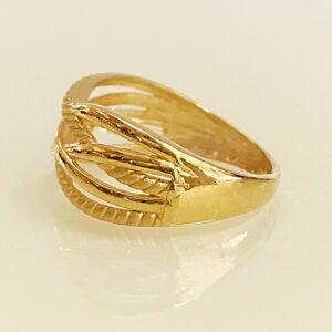 22 Kt   Yellow Gold Engagement Wedding Women'S Cross Ring Size 6-9