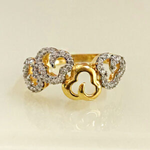 22 Kt Hallmark   Yellow Gold CZ Wedding Women's Finger Ring Size 6-8