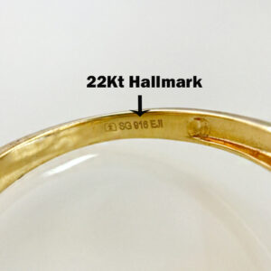 22 Kt   Yellow Gold Wedding Band Women'S Finger Cross Ring Size 6-9
