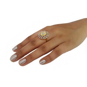 18 Kt   Yellow Gold Engagement Finger Ring Cubic Zirconia Size 6-9