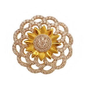 18 Kt   Yellow Gold Engagement Finger Ring Cubic Zirconia Size 6-9