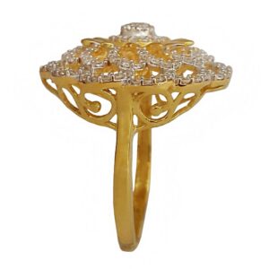 18 Kt   Yellow Gold Engagement Finger Ring Cubic Zirconia Size 6-9