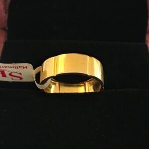 18 Kt Hallmark Fine Real Solid Yellow Gold Wide Men'S Band Size 7,8-12