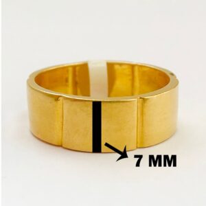 18 Kt Hallmark Fine Real Solid Yellow Gold Wide Men'S Band Size 7,8-12