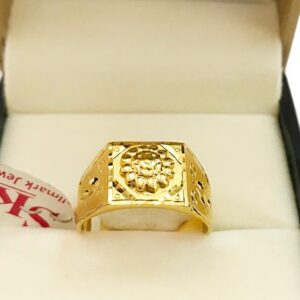18 Kt Hallmark Fine Real Solid Yellow Gold Signet Men'S Ring Size 7-12