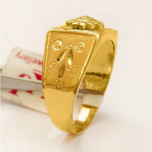 18 Kt Hallmark Fine Real Solid Yellow Gold Signet Men'S Ring Size 7-12