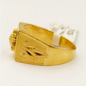 18 Kt Hallmark Fine Real Solid Yellow Gold Signet Men'S Ring Size 7-12
