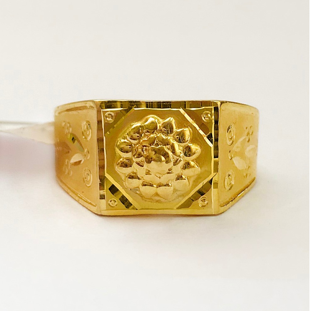 18 Kt Hallmark Fine Real Solid Yellow Gold Signet Men'S Ring Size 7-12