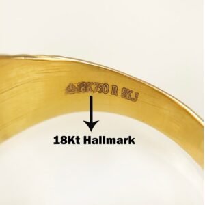 18 Kt  Solid Yellow Gold Engagement Wedding Men's Ring CZ Size 7-11