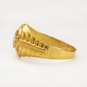 18 Kt Hallmark Fine Real Solid Yellow Gold Signet Men'S Ring Size 7-12