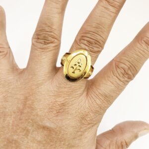 18 Kt Hallmark Fine Real Solid Yellow Gold Signet Men'S Ring Size 7-12