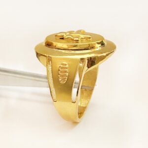 18 Kt Hallmark Fine Real Solid Yellow Gold Signet Men'S Ring Size 7-12