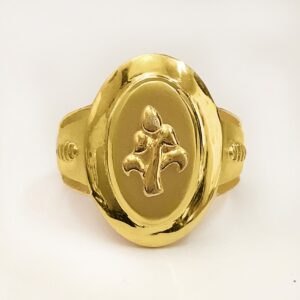 18 Kt Hallmark Fine Real Solid Yellow Gold Signet Men'S Ring Size 7-12