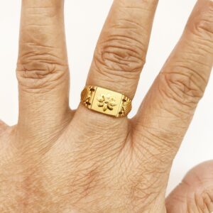 18 Kt Hallmark Fine  Solid Yellow Gold Signet Men'S Ring Size 7-11,9,
