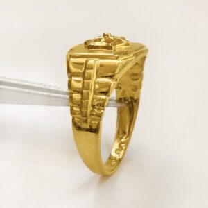 18 Kt Hallmark Fine Real Solid Yellow Gold Signet Men'S Ring Size 7-12