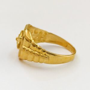 18 Kt Hallmark Fine Real Solid Yellow Gold Signet Men'S Ring Size 7-12