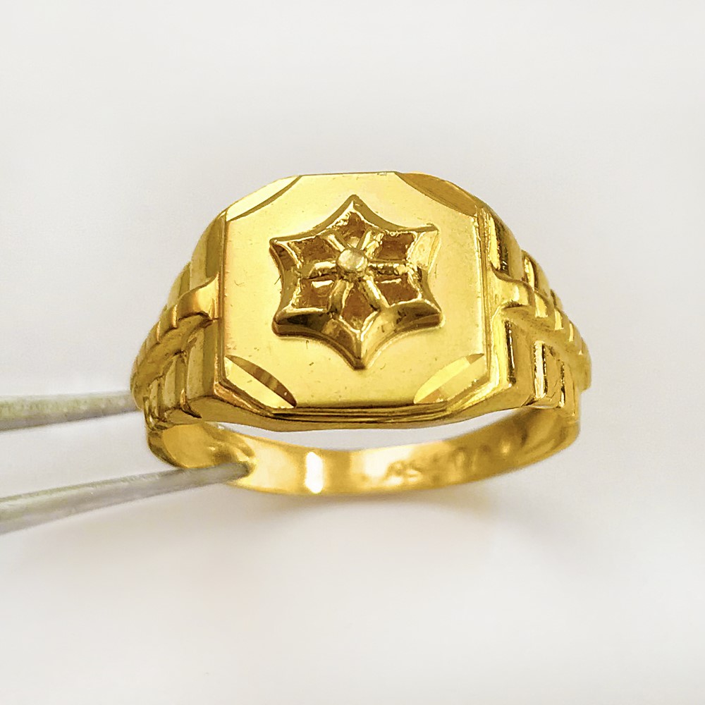 18 Kt Hallmark Fine Real Solid Yellow Gold Signet Men'S Ring Size 7-12
