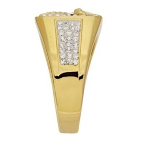 18 Kt Yellow Gold Size 8-11 Zircon CZ Wedding Wear Men's Eagle Ring