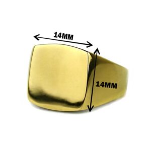 22 Kt Hallmark Yellow Gold Square Modern Out Men'S Ring Size 7-10