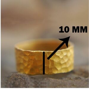 22 Kt Solid Yellow Gold Artisan Hammered Wedding Band Ring Size 7-11
