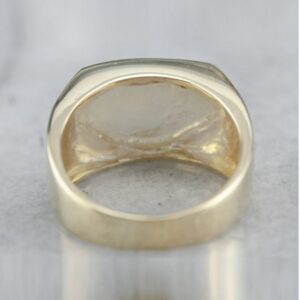 14 Kt Hallmark Solid White Gold Vintage Signet Men'S Ring Size 7-10