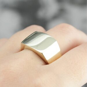 14 Kt Hallmark Solid White Gold Vintage Signet Men'S Ring Size 7-10