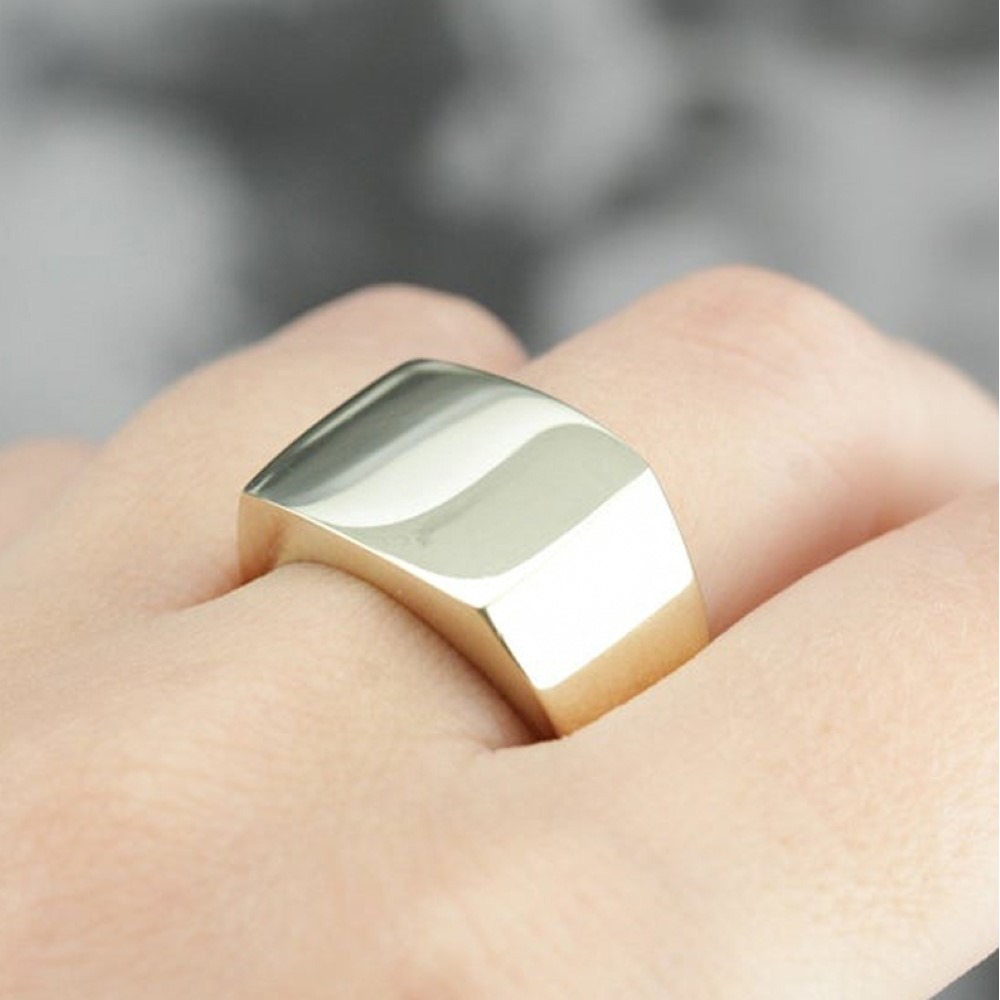 14 Kt Hallmark  Solid White Gold Vintage Signet Men'S Ring Size 7-10