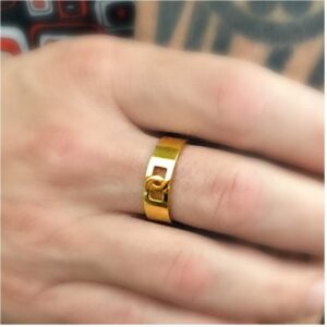 22 Kt Real Solid Yellow Gold Promise Wedding Band Men'S Ring Size 8-12