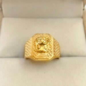 22 Kt Hallmark Solid Yellow Gold Russian Men'S Signet Ring Size 8-11