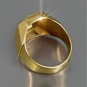 22 Kt Hallmark Solid Yellow Gold Russian Men'S Signet Ring Size 8-11