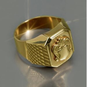 22 Kt Hallmark Solid Yellow Gold Russian Men'S Signet Ring Size 8-11