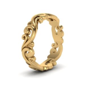 18 Kt Yellow Gold Engagement Ring Wide 5 mm Wedding Band Size 6-9