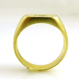 22 Kt Yellow Gold Sapphire Fleur De Lis Men'S Signet Ring Size 8-10