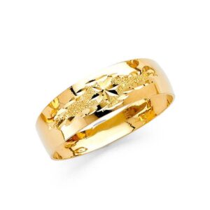 18 Kt Yellow Gold Tapered Men'S Wedding Band Ring 5 Grams 6MM Wide