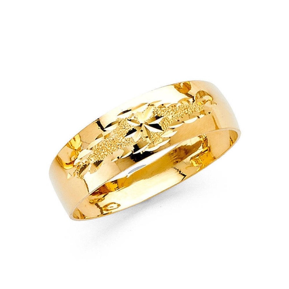 18 Kt   Yellow Gold Tapered Men'S Wedding Band Ring 5 Grams 6MM Wide
