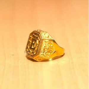 18 Kt  Yellow Gold Letter Personalized Initial Signet Men'S Ring 12 Gm