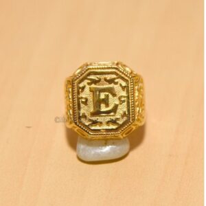 18 Kt  Yellow Gold Letter Personalized Initial Signet Men'S Ring 12 Gm