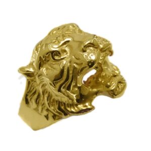 18 Kt Genuine Hallmark   Yellow Gold Tiger Signet New Men'S Ring 12 Gm
