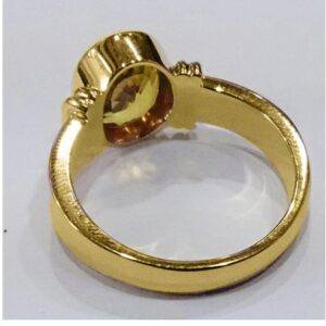 18 Kt  Yellow Gold Natural Certifified Yellow Sapphire Men'S Ring 7 Gm