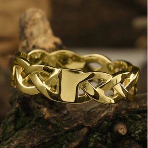22 Kt Genuine  Yellow Gold Unisex Twisted Twine Braided Band Ring 6 Gm
