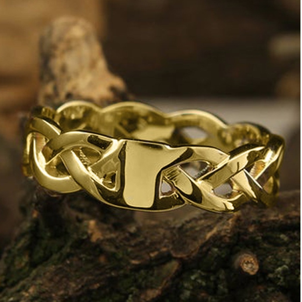 22 Kt Genuine Yellow Gold Unisex Twisted Twine Braided Band Ring 6 Gm - Image 4