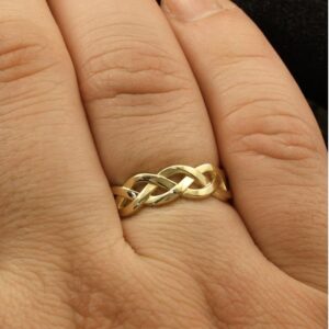 22 Kt Genuine  Yellow Gold Unisex Twisted Twine Braided Band Ring 6 Gm