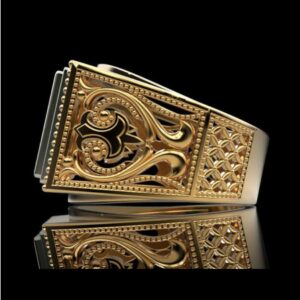 18 Kt  Yellow Gold Vintage Fine Jewelry Green CZ Men'S Ring Size 9-12