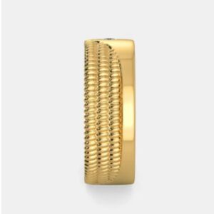 18 Kt  Yellow Gold Fine Jewelry CZ Unisex Wedding Band Ring Size 8-11