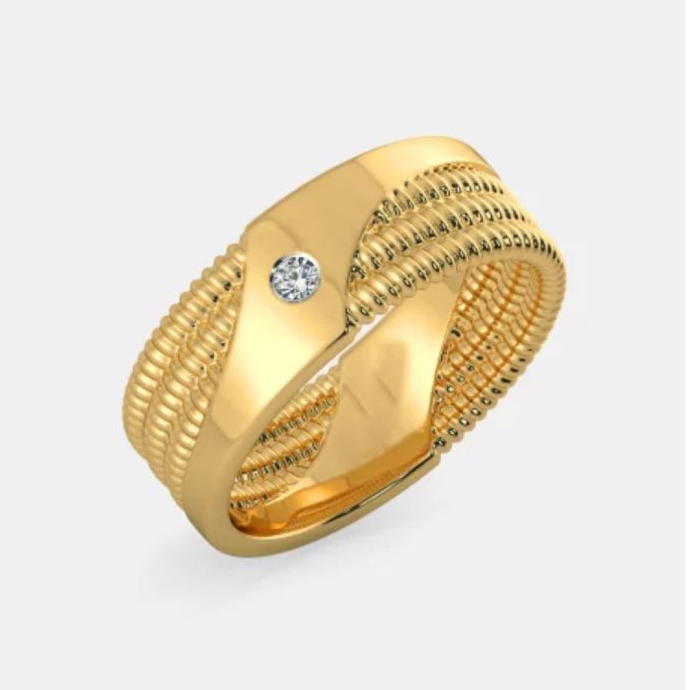 18 Kt  Yellow Gold Fine Jewelry CZ Unisex Wedding Band Ring Size 8-11