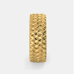 18 Kt  Yellow Gold Fine Jewelry Criss Cross Unisex Band Ring Size 8-11