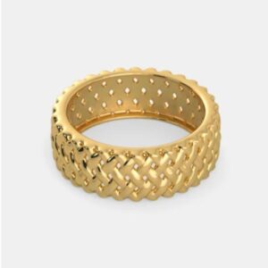 18 Kt  Yellow Gold Fine Jewelry Criss Cross Unisex Band Ring Size 8-11