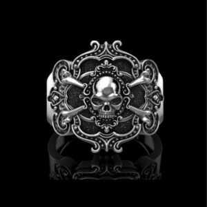 14 Kt Solid White Gold Fine Jewelry Skeleton Antique Ring Size 7-13