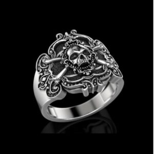 14 Kt Solid White Gold Fine Jewelry Skeleton Antique Ring Size 7-13